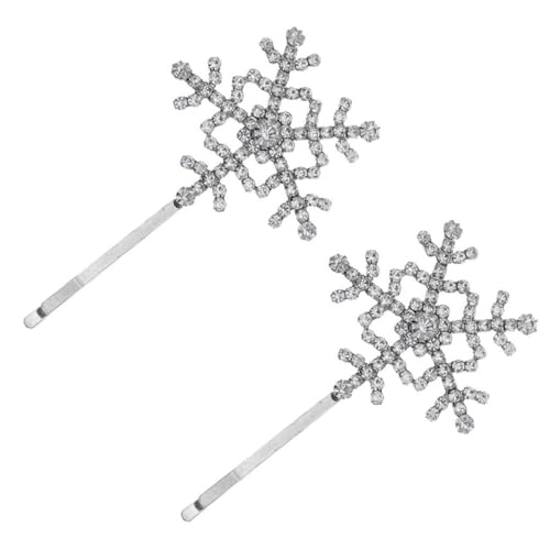 LOORGVEL Schneeflocken Haarschmuck Silber Haarklammer mit Strass Glänzende Haarspange Damen Festliche Haar accessoires für Mädchen und Frauen Geeignet für Weihnachten Party und Alltag von LOORGVEL