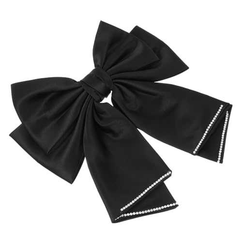 LOORGVEL Schwarze Bowknot Haarspange mit Federverschluss Eleganter Haarschmuck für Mädchen und Frauen Modisches Haaraccessoire für Hochzeit Party und Alltag von LOORGVEL