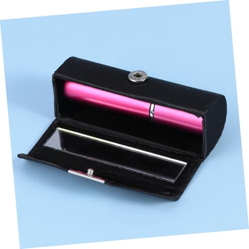 LOORGVEL Schwarze Lippenstift aufbewahrungsbox mit Spiegel Stoßfest und Kompakt Tragbarer Make up Organizer für Lipgloss Lippenbalsam und Ätherische Öle für Reisen und Alltag von LOORGVEL