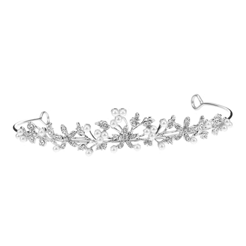 LOORGVEL Silbernes Braut Tiara Stirnband mit Funkelnden Strasssteinen Robuster Haarschmuck für Hochzeit Party und Festliche Anlässe Eleganter Kopfschmuck für Damen und Brautjungfern von LOORGVEL