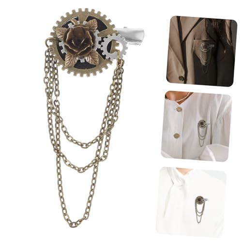 LOORGVEL Steampunk Vintage Haarspange mit Zahnrad design Vielseitige Rutschfeste Haarklammer und Brosche für Damen Gotisches Retro Accessoire für Mottoparty und Alltag von LOORGVEL