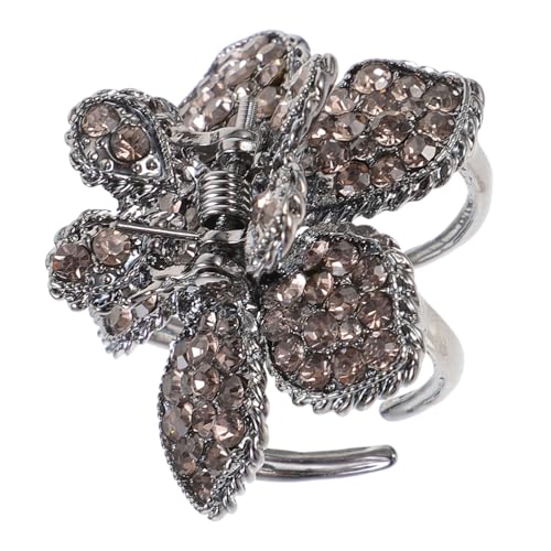 LOORGVEL Strass Haarklammer für Dickes Haar Mittlere Blüten Design Stabiler Haarclip für Dutt und Pferdeschwanz Vielseitig Einsetzbar für Frauen und Mädchen mit Langem Haar von LOORGVEL