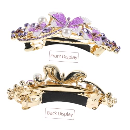 LOORGVEL Strass-haarspangen Für Damen Strass-haarschmuck Für Damen Retro-haarspangen Mit Metalldruckknopf Pferdeschwanz-federklammer Haarspangen-dekoration Für Verschiedene Anlässe von LOORGVEL