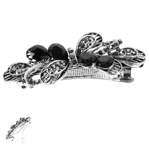 LOORGVEL Strass Haarspange Damen Eleganter Kristall Haarclip Glitzerndes Haarschmuck Accessoire für Dünnes Haar und Festliche Anlässe Vintage Stil Rutschfester Metallclip Glänzende von LOORGVEL