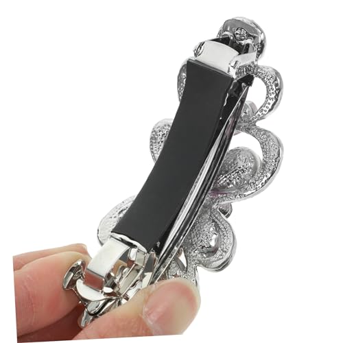LOORGVEL Strass Haarspange Damen Große Haarklammer mit Federclip Funkelndes Blumen Design Rutschfester Haarschmuck für Dutt und Alltagsfrisuren Eleganter Haarklip von LOORGVEL