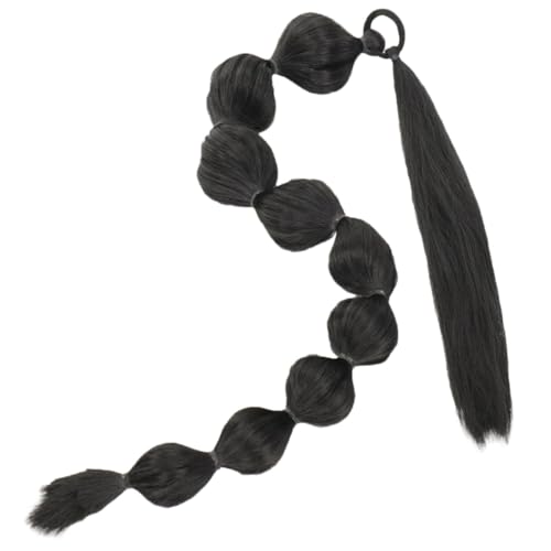 LOORGVEL Synthetische Afro Bubble Ponytail Extension mit Haargummi Lang Gewickelt Hautfreundlich und Bequem Einfache Anwendung für Stilvolle Frisuren bei Schwarzen Frauen von LOORGVEL