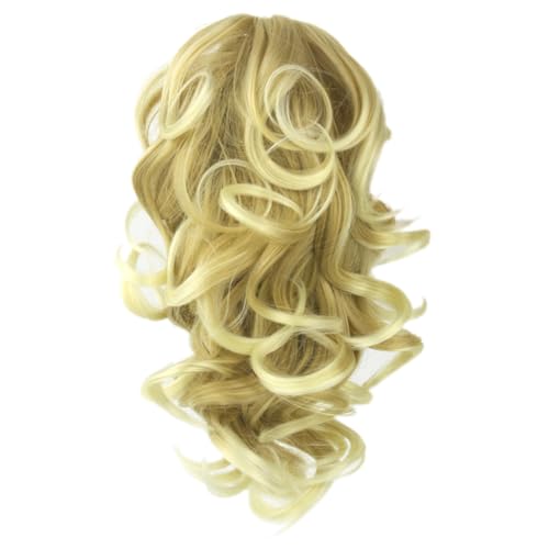 LOORGVEL Synthetischer Ponytail Haarteil mit Klammer Lockige Haarverlängerung für Frauen und Mädchen Natürlicher Look Einfacher Clip Halter Vielseitig Stylbar Farbe von LOORGVEL