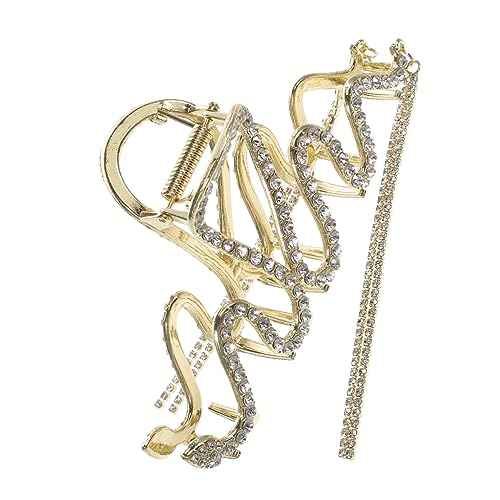 LOORGVEL Rhinestone Snake Shape Haarspange Mit Quasten Große Haarklammer Für Dickes Haar Haarschmuck-accessoire Für Damen Für Verschiedene Anlässe Robust Und Langlebig von LOORGVEL