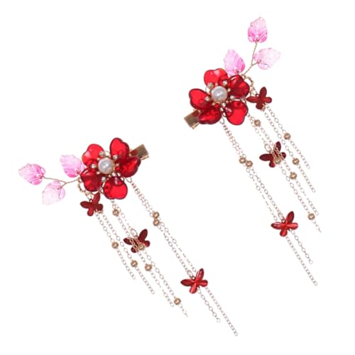 LOORGVEL Tassel Haarnadel aus Langlebiger Legierung Eleganter Haarschmuck mit Pomegranat blume Leichter Haarclip für Damen Feine Verarbeitung Stilvoller Retro Look Komfortabel zu Tragen von LOORGVEL