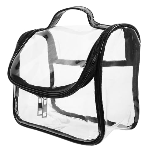 LOORGVEL Transparente PVC Kosmetiktasche Damen Tragbare Schminktasche Leicht Großvolumig Reise Kulturbeutel Handtasche Aufbewahrung Makeup Organizer von LOORGVEL