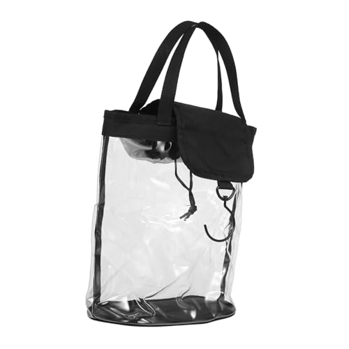 LOORGVEL Transparenter Kulturbeutel mit Tragegriff Wasserdichtes Reise Toilettenbeutel für Damen Klare Kosmetiktasche mit Großem Stauraum und Sicherem Verschluss für Stadion Events Gym von LOORGVEL