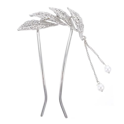 LOORGVEL U Förmige Haarnadel mit Quaste und Perlen Metall Haarklammer für Mädchen Langlebiger Haarschmuck Schonend für Haare Geeignet für Partys und Hochsteckfrisuren von LOORGVEL