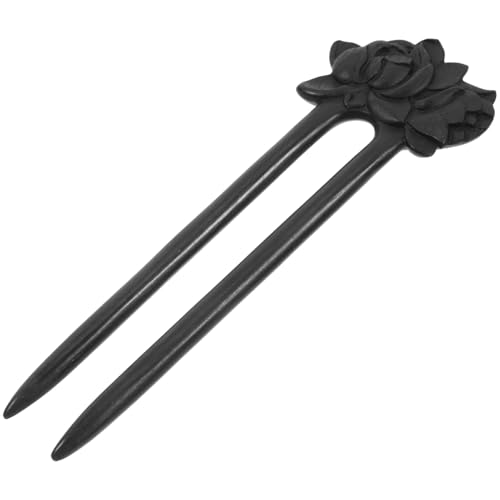 LOORGVEL U förmige Haarnadel aus schwarzem Holz Doppelte Sicherheits pins Chinesische Vintage Haarschmuck für Damen Einfache Anwendung Vielseitig für Alltag und Besondere Anlässe von LOORGVEL