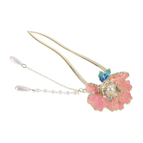 LOORGVEL Chinesische Handgefertigte U-förmige Haarnadel Mit Pfingstrosenmuster Traditionelle Haardekoration Für Frauen Accessoires Für Partys Hochzeiten Und Besondere Anlässe von LOORGVEL