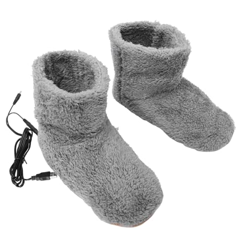 LOORGVEL USB Beheizbare Hausschuhe aus Plüsch Schnell Warm Atmungsaktiv und Langlebig USB Ladeanschluss für Powerbank Bequeme Fußwärmer in Stiefelform für Herren und Damen von LOORGVEL