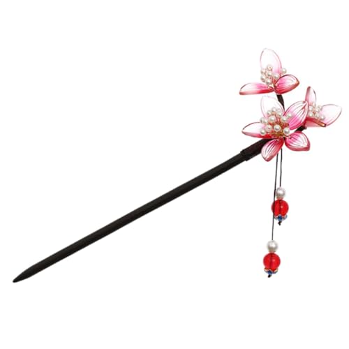 LOORGVEL Vintage Chinesischer Haarschmuck Blumen Haarstab Handgefertigt Langlebig Retro Haarpin für Damen Elegant Hanfu Zubehör für Partys und Alltagslook von LOORGVEL