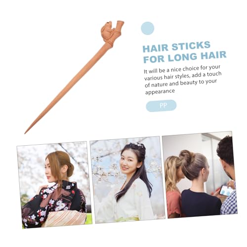 LOORGVEL Vintage Chinesischer Haarschmuck aus Holz Handgefertigter Retro haarstab mit Hasenmotiv Eleganter Haarnadel für Damen und Mädchen Stabiler Haarknotenhalter Klassisch und Dekorativ von LOORGVEL