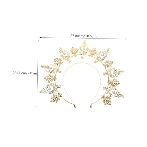 LOORGVEL Vintage Haarband Damen mit Goldfarbenem Doppelreihe Perlen Flexibler Haarschmuck für Frauen und Mädchen Stilvolles Headband für Hochzeit Party und Festlichkeiten von LOORGVEL