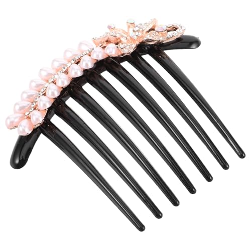 LOORGVEL Vintage Haarkamm mit Perlen und Strass Eleganter Leichter Haarschmuck Damen Langlebiger Steckkamm für Hochsteckfrisuren Vielseitiger Französischer Haarclip Tragbar und Kompakt von LOORGVEL