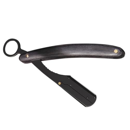 LOORGVEL Vintage Rasiermesser Holzgriff Bart Rasierer Herren Rasierklingenhalter Klappbar Rostfrei Robust für Präzise Nassrasur Geschenkidee Männer von LOORGVEL