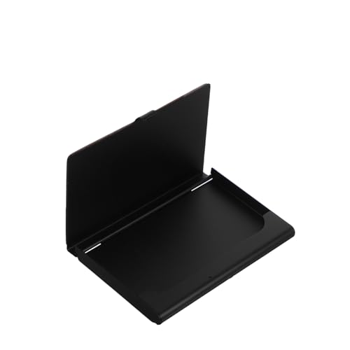 LOORGVEL Visitenkartenetui Holzmaserung Metall Business Card Organizer Robust Für Büro Zuhause Männer Frauen Portable Visitenkartenbox Mit Stilvollem Design von LOORGVEL
