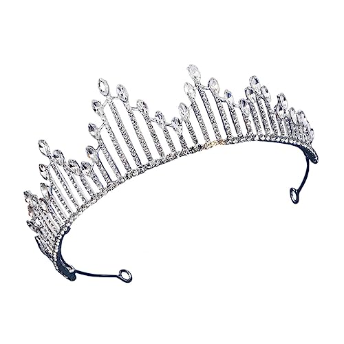 LOORGVEL Wasserdiamant Tiara für Mädchen und Frauen Leichte Langlebige Braut Krone mit Funkelnden Strasssteinen Komfortabel Tragbares Hochzeits und Party Accessoire Silber von LOORGVEL