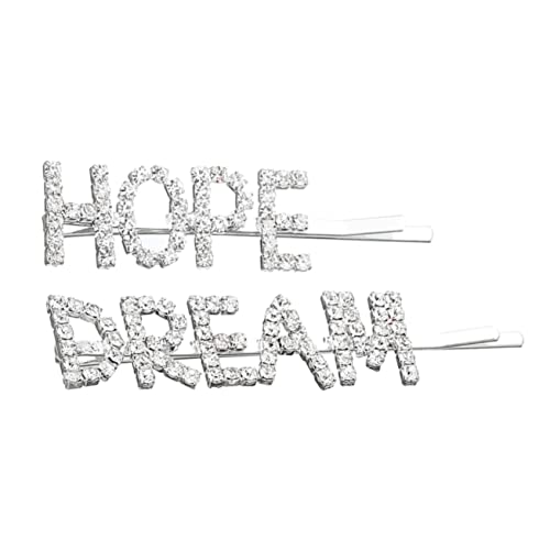 LOORGVEL Word Letter Haarklammer Silberfarbene Buchstaben Design Haarnadeln Langlebiger Leichter Haarschmuck für Frauen Mädchen und Bräute Geeignet für Hochzeiten Partys und Besondere von LOORGVEL