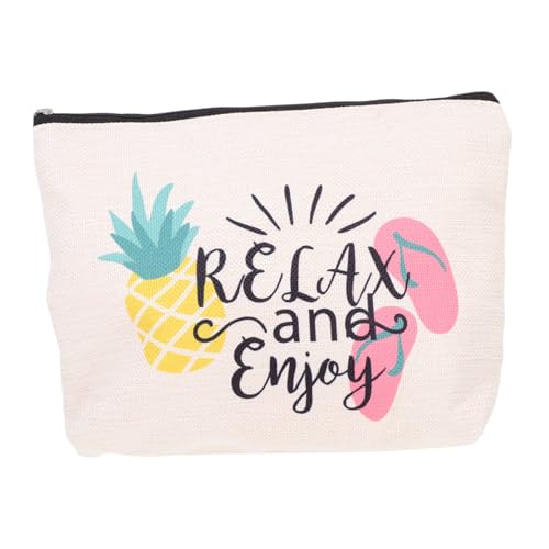 LOORGVEL wasserdichte Baumwoll leinen Kosmetiktasche mit Reißverschluss Kompakte Kulturtasche für Damen Multifunktionaler Travel Bag für Make up Toilettenartikel und Reiseutensilien als von LOORGVEL