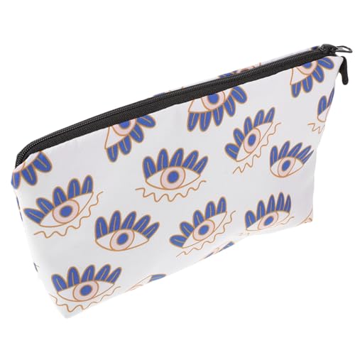 LOORGVEL wasserdichte Make Up Tasche mit Evil Eye Muster Kleine Kosmetiktasche mit Reißverschluss Tragbare Reise und Aufbewahrungstasche für Frauen Multifunktionaler Organizer für Kosmetik von LOORGVEL