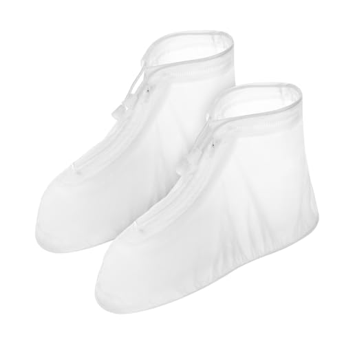 LOORGVEL wasserdichte Schuhüberzieher PVC Überschuhe mit Reißverschluss Nonslip Sohle Wiederverwendbare Regenschutz Gamaschen für Damen Herren Outdoor Schutz vor Regen Schlamm von LOORGVEL