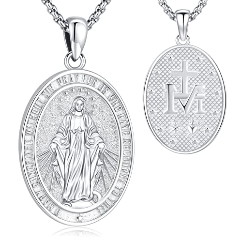 LOOVE Halskette aus 925er-Sterlingsilber, Heiliger Michael/St Christopher/Jesus-Kruzifix/St Benedikt/Jungfrau Maria, wundertätige Medaille, Halskette für Männer und Frauen, Erzengel, beschützt uns LOOVE Halskette aus 925er-Sterlingsilber, Heiliger Michael/St Christopher/Jesus-Kruzifix/St Benedikt/Jungfrau Maria, wundertätige Medaille, Halskette für Männer und Frauen, Erzengel, beschützt uns von LOOVE