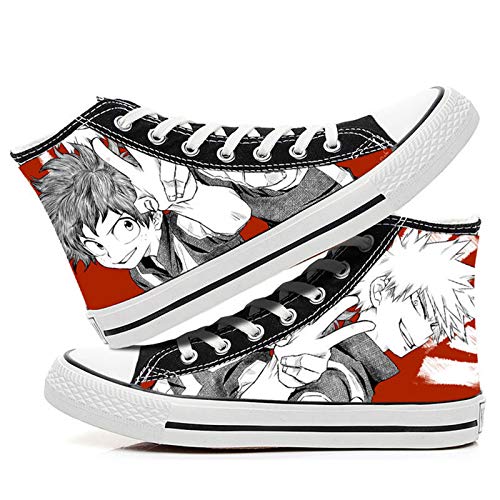 LOPERT My Hero Academia Boku No Hero Academia Gedruckt Izuku Bakugo Cosplay Schuhe Unisex Hohe Sneakers Erwachsene von LOPERT