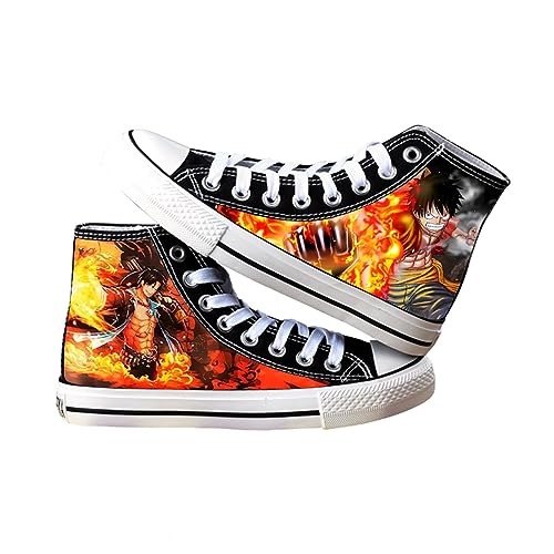 One Piece Luffy Roronoa Zoro Printed Cosplay Schuhe Unisex Erwachsene High Top Canvas Sneaker von LOPERT