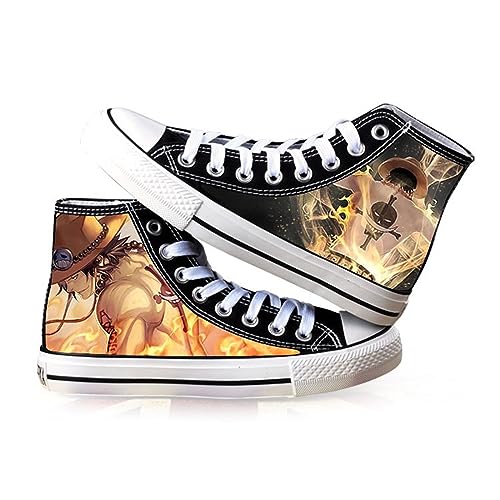 One Piece Luffy Roronoa Zoro Printed Cosplay Schuhe Unisex Erwachsene High Top Canvas Sneaker von LOPERT