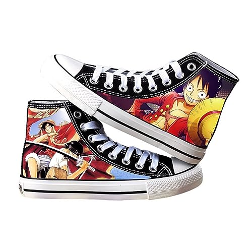 One Piece Luffy Roronoa Zoro Printed Cosplay Schuhe Unisex Erwachsene High Top Canvas Sneaker von LOPERT