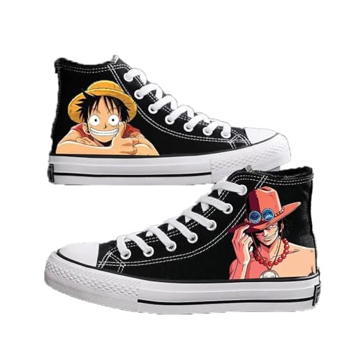 One Piece Luffy Zoro Roronoa Printed Cosplay Schuhe Unisex Erwachsene High Top Canvas Sneaker von LOPERT