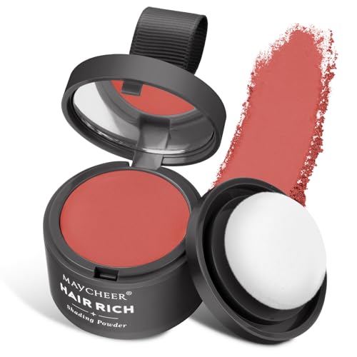 Ansatzpuder für Männer und Frauen, Haarverdichtungs Ansatzpuder, Schnell Abdeckender Wurzel-Concealer mit Haarkreide, Haaransatz-Shading-Concealer-Puder zum Auffüllen von Dünnem Haare （Rot） von LOPHE