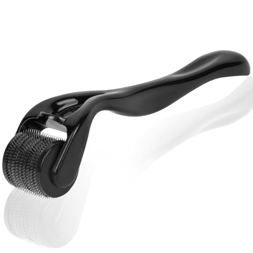 LOPHE Bartroller 2.5mm, Derma-Roller für Männer, Bartroller Bartwuchs, Micro needle Roller zur Haut- und Haarpflege Für Mann & Frau (Schwarz) von LOPHE