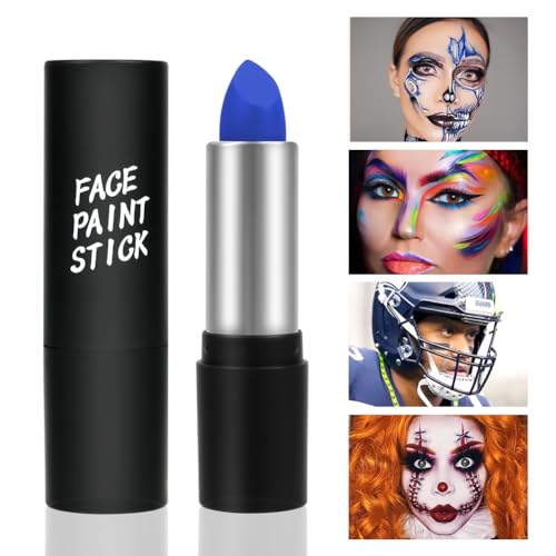 Bodypainting Farben, Tarnschmink-Stift, Öl Creamy Blendable Stick, Waschbar Face Paint Bodypaint Schmink für Halloween Karneval Make-up Fasching (Blau) von LOPHE