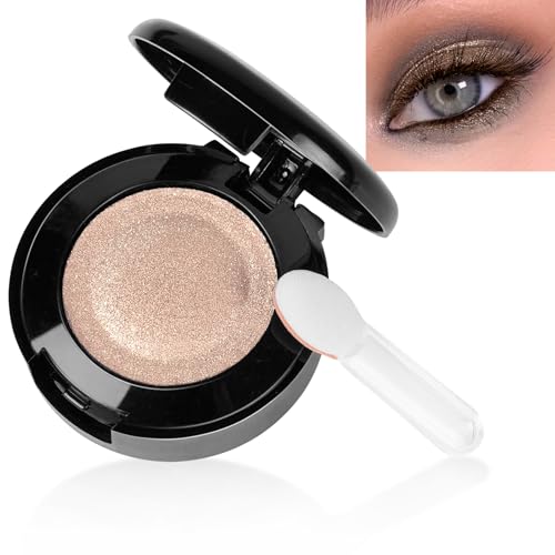 LOPHE Lidschatten, Eyeshadow Highlighter, Glitzer Eye Shadow Schimmernder Lidschatten Wasserfest, Langlebig, Hochpigmentiert, Feine Textur, 6-Hellbraun von LOPHE