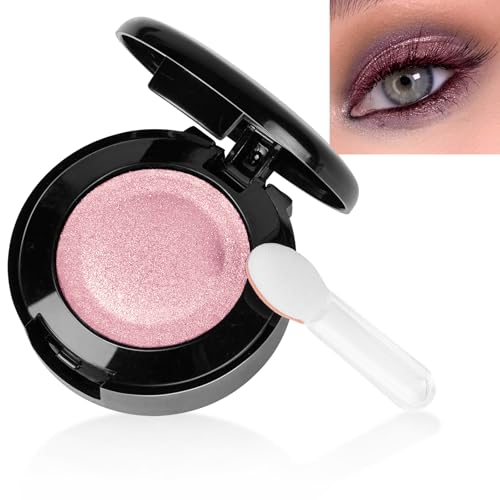 LOPHE Lidschatten, Eyeshadow Highlighter, Glitzer Eye Shadow Schimmernder Lidschatten Wasserfest, Langlebig, Hochpigmentiert, Feine Textur, 7- Hellrosa von LOPHE
