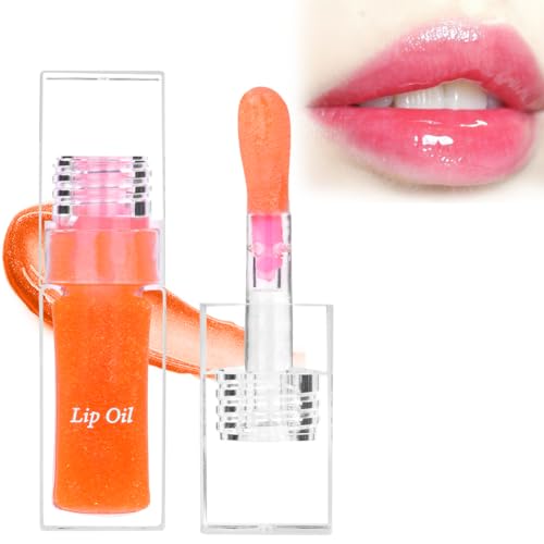 LOPHE Lip Glow Oil, Color Changing Lipgloss, Long Lasting Lip Plumper Oil, Moisturizing Hydrating Lippen Care Lippenöl, Reduziert Feine Linien Nicht Klebriges Lip Gloss Tint(2#Rosa) von LOPHE