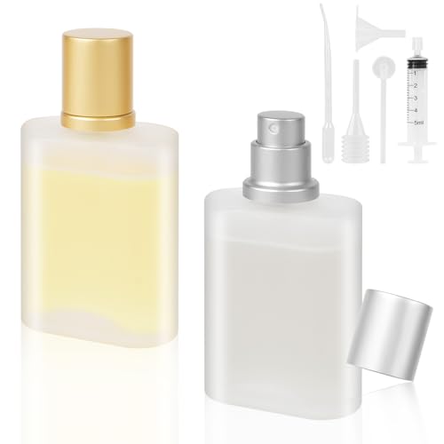 LOPHE Parfümzerstäuber, 2er-Pack mattierte Mini-Parfümzerstäuber, Mit Trichter, Strohhalm, Tropfer, Spenderzubehör, Zerstäuber Parfüm Sprühflasche, Perfume Sprayer für Reise Männer und Frauen, 30ml von LOPHE