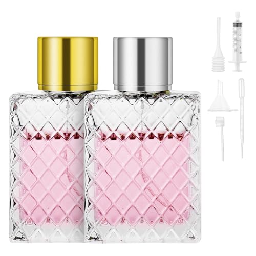 LOPHE Parfümzerstäuber 100ml, 2 Stück Gitterstil mini Parfum Zerstäuber Für Unterwegs, Portable Parfümzerstäuber Nachfüllbar Leer, Perfume Sprayer für Reise Männer und Frauen von LOPHE