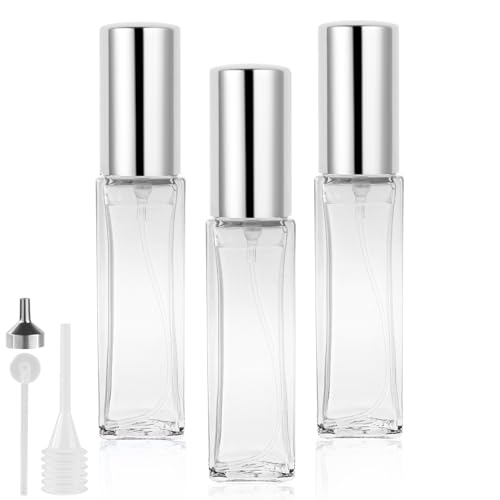 LOPHE Parfümzerstäuber 10ml, 3 Stück Transparenter Stil mini Parfum Zerstäuber Für Unterwegs, Portable Parfümzerstäuber Nachfüllbar Leer, Perfume Sprayer für Reise Männer und Frauen von LOPHE