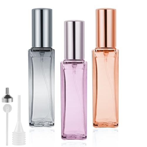 LOPHE Parfümzerstäuber 20ml, 3 Stück mini Parfum Zerstäuber Für Unterwegs, Portable Parfümzerstäuber Nachfüllbar Leer, Zerstäuber Parfüm Sprühflasche, Perfume Sprayer für Reise Männer und Frauen von LOPHE