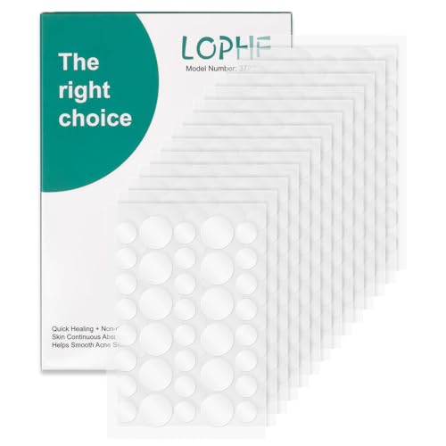 LOPHE Pimple Patch, 504 Stück Hydrokolloid Acne Patch Unsichtbare Natürliche Akne Patches, Tag Und Nacht 2-In-1 Wasserdicht Absorptions Pickel Patch von LOPHE