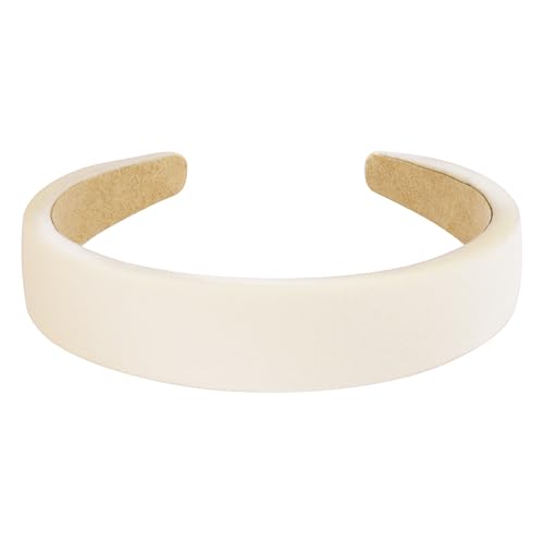 LOPHE Satin-Stirnbänder, 2,5 cm Haarreifen Damen, Brei Hartes Kopfband Modisches Solides Stirnband, DIY-Haarschmuck für Frauen Mädchen Halloween Weihnachten (Weiß) von LOPHE