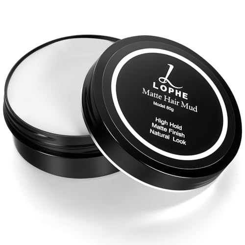 LOPHE Stylingclay Für Männer, 80g Clay Pomade Matt, Hair Clay mit Geschmeidiger Textu und Mattem Finishr, Styling Creme für Texturierte Styles, Kurzes und Mittellanges Haar von LOPHE