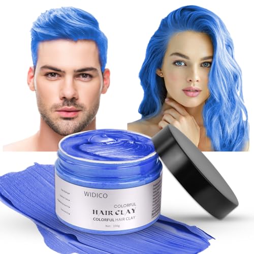 LOPHE Temporäre Haarwachs, Waschbares Haarfarbe Wachs für Männer Frauen, Haarwachs Frisur Farbstoff Schlamm, Natürliche Matte Frisur für Party, Cosplay & Halloween-100g (Blau) von LOPHE